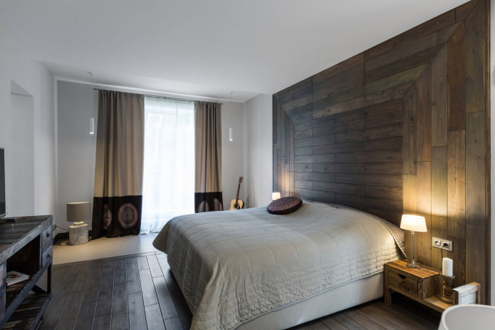 Slaapkamer met een accentmuur