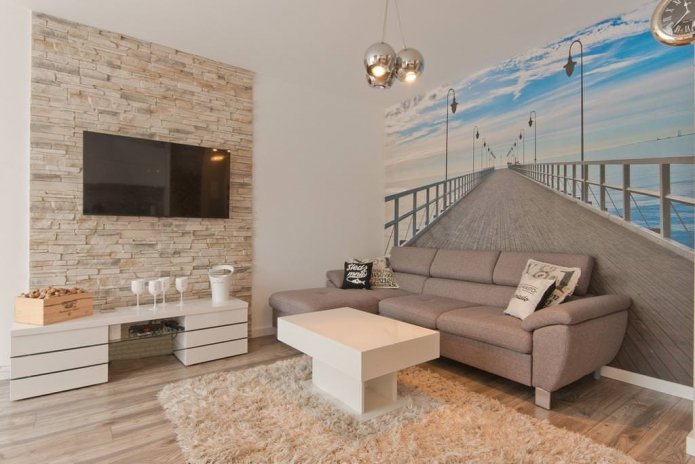 decoratieve steenafwerking met fotobehang
