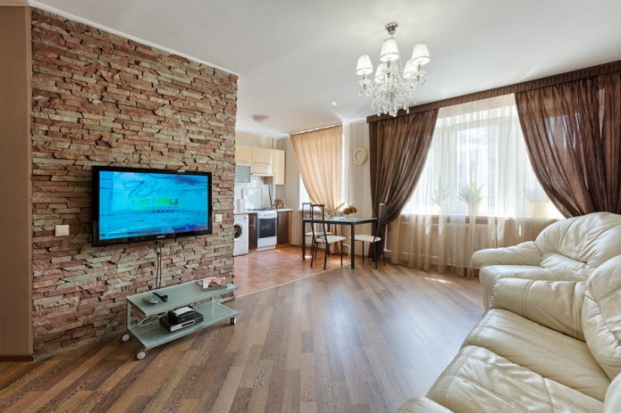 decoratieve stenen afwerking in het interieur