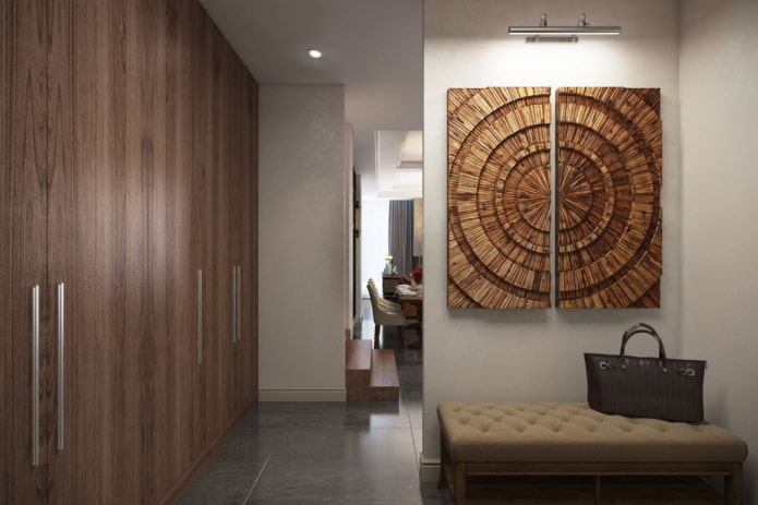 modulaire schilderij in het interieur van de gang