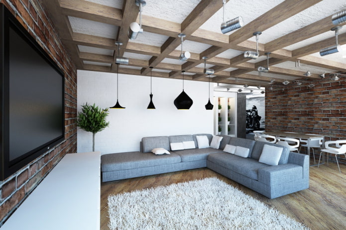 cofferplafond in loftstijl