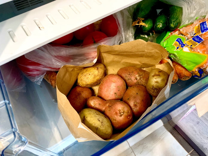 Aardappelen in de koelkast