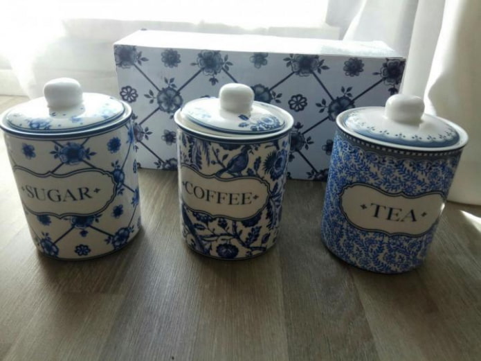 aarden potten voor koffie, thee en suiker