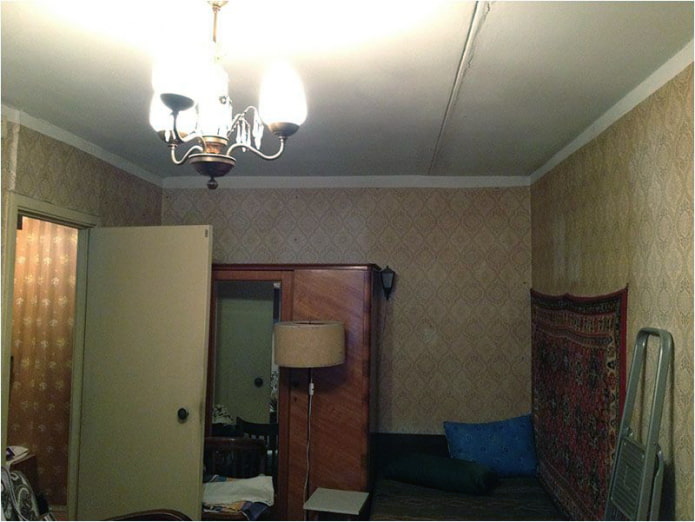 Woonkamer v??r de renovatie
