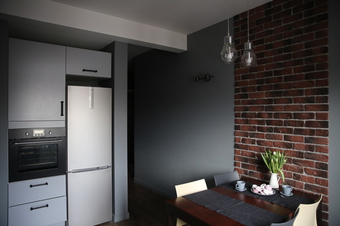 metselwerk in het keukeninterieur