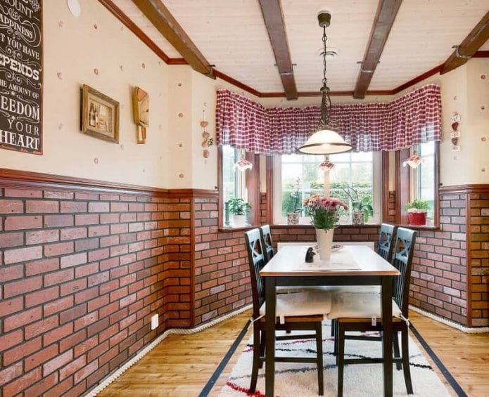 metselwerk in de keuken in landelijke stijl
