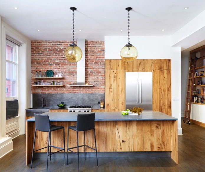 metselwerk in het keukeninterieur