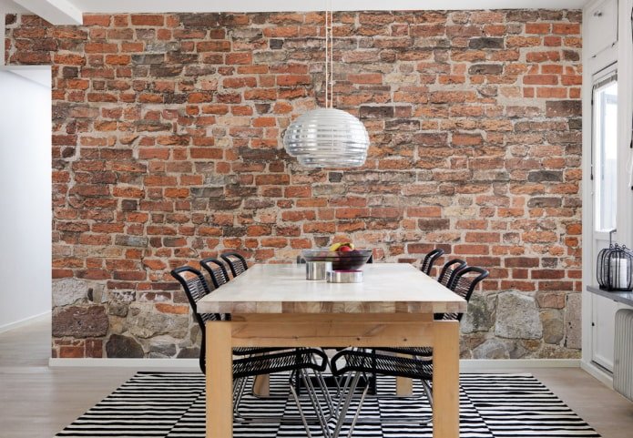 metselwerk in het keukeninterieur