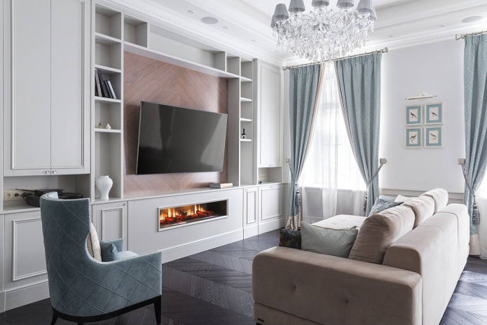 woonkamer in een moderne klassieke stijl