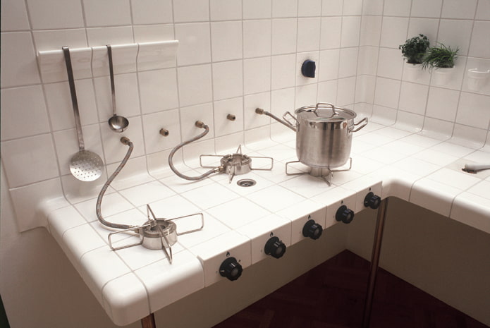 aanrechtblad met klinkertegelbekleding