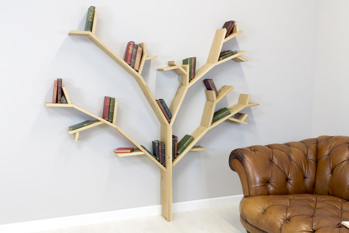 originele boekenplanken in het interieur