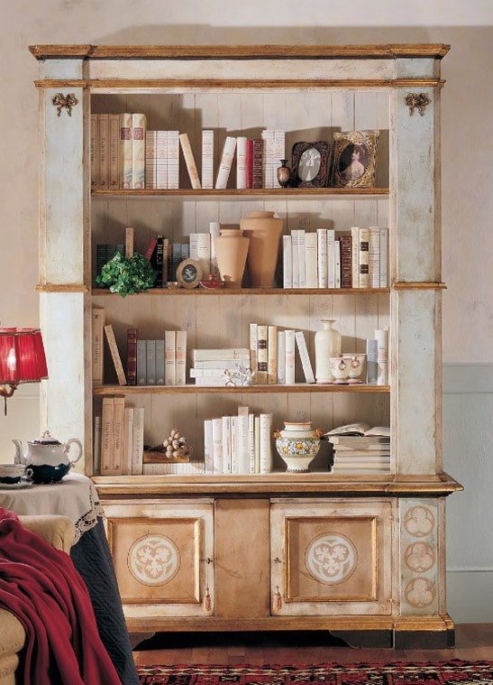 ontwerp van boekenplanken in het interieur