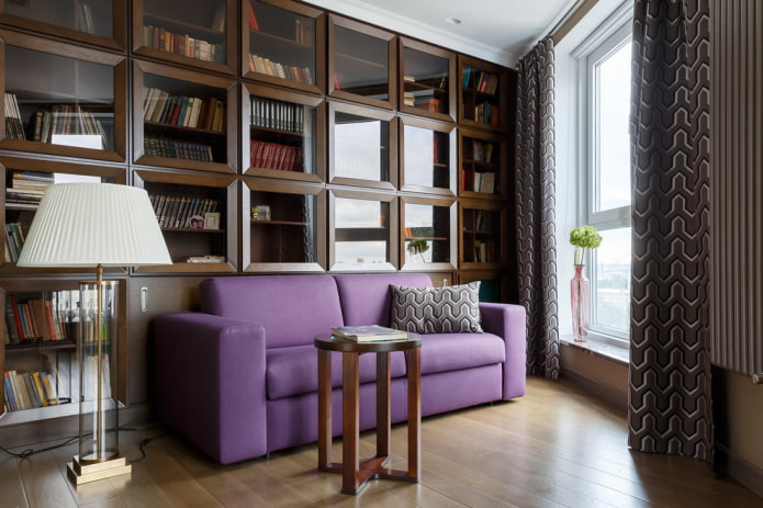 ontwerp van boekenplanken in het interieur