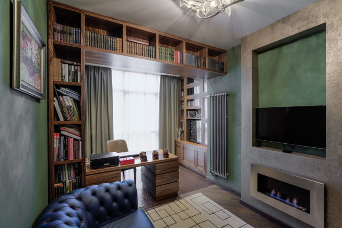 boekenplanken in het interieur van het kantoor