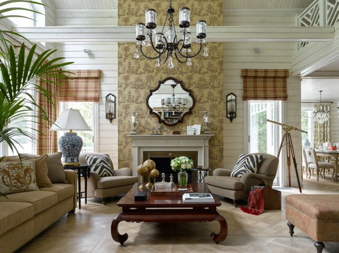 woonkamer met open haard