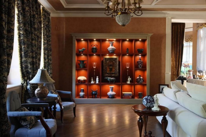 kast met achtergrondverlichting in het interieur