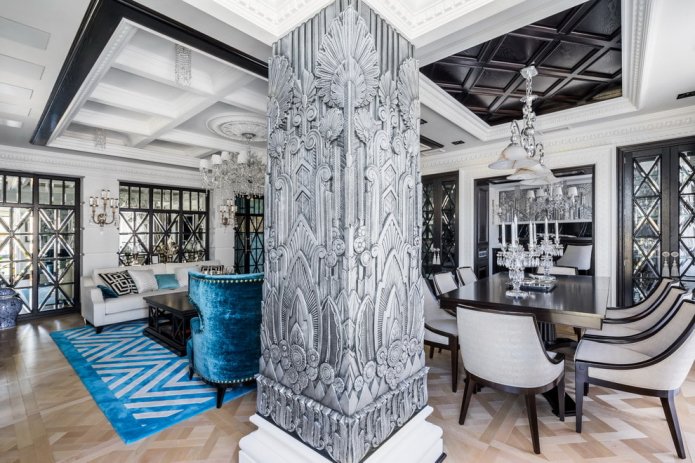 keuken-woonkamer in art-decostijl