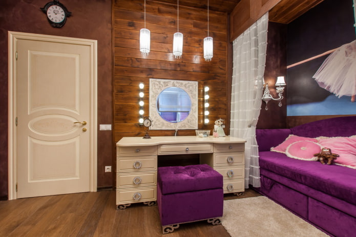 verlichting in de slaapkamer van een tienermeisje