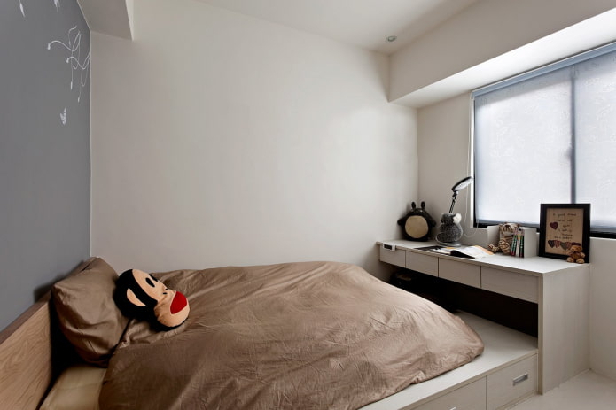 tienerkamer in minimalistische stijl