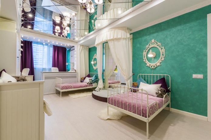ontwerp van een slaapkamer voor twee meisjes
