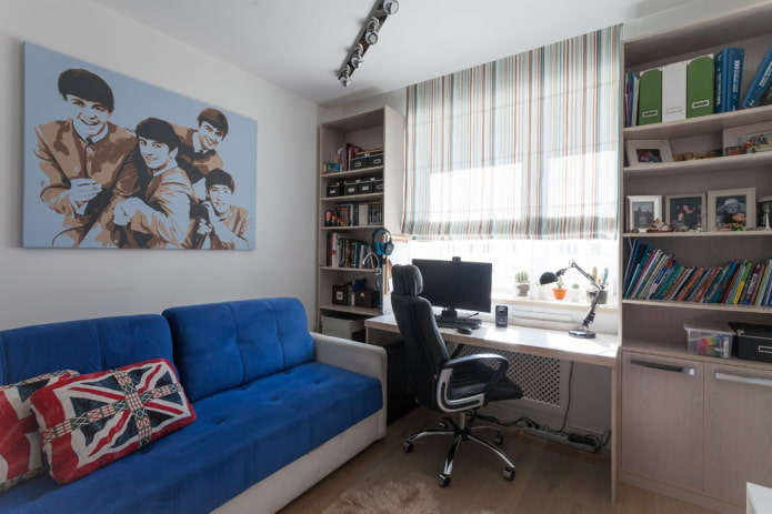 textieldecoratie van een jongenskamer tiener