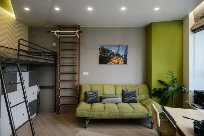 verlichting van een slaapkamer voor een tienerjongen
