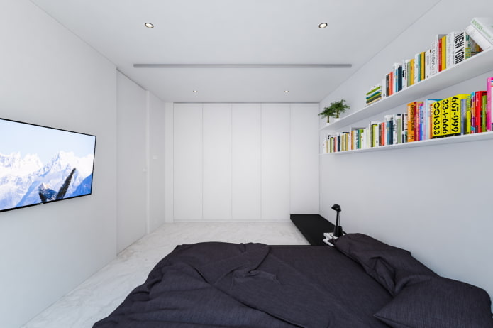 slaapkamer voor een tienerjongen in minimalistische stijl