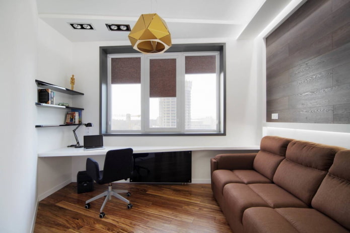 slaapkamer voor een tienerjongen in minimalistische stijl