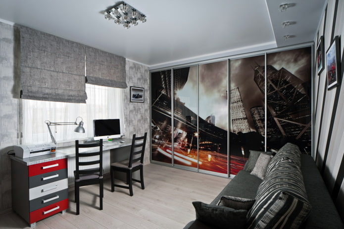 zonering van een slaapkamer voor een tienerjongen