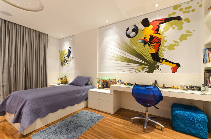 slaapkamerdecoratie voor een tienerjongen
