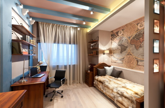verlichting van een slaapkamer voor een tienerjongen
