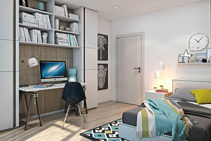 kleurenschema van een slaapkamer voor een tienerjongen