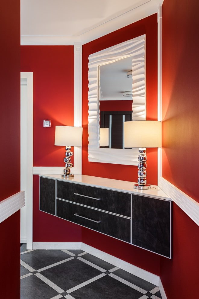 ontwerp van een ladekast in het interieur van de hal