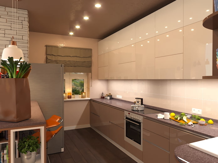 keukeninterieur in beige en bruine tinten