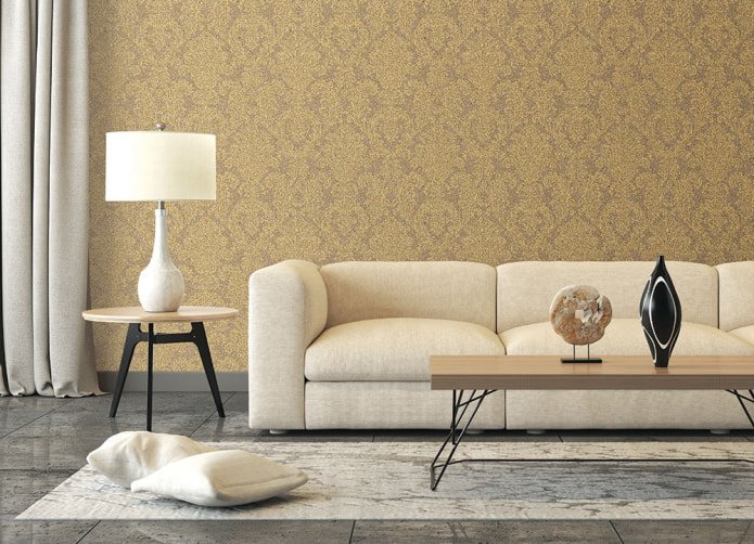 karamelkleurig behang