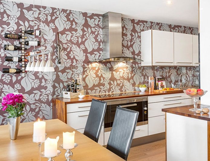behang in het keukeninterieur