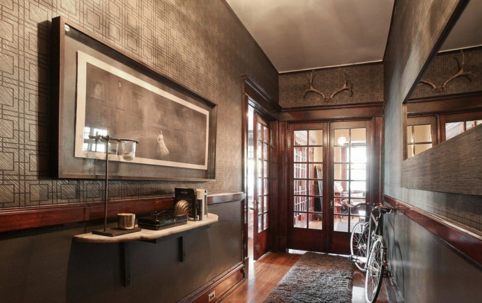 bruin behang combineren met het plafond