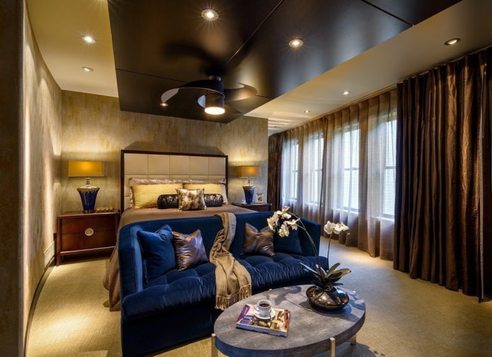 beige en Bruine plafondstructuur in het interieur