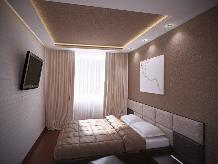 bruin plafondbehang in het interieur