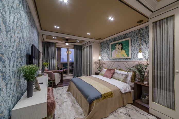 bruin plafond in de slaapkamer
