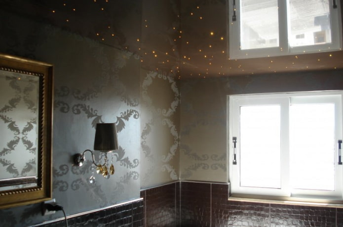bruin spanplafond met glitter