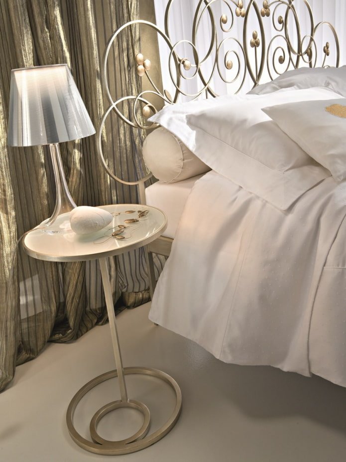 gesmeed model op ??n poot in het interieur