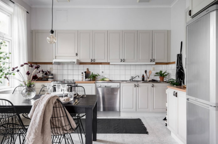 tapijt in een Scandinavische keuken