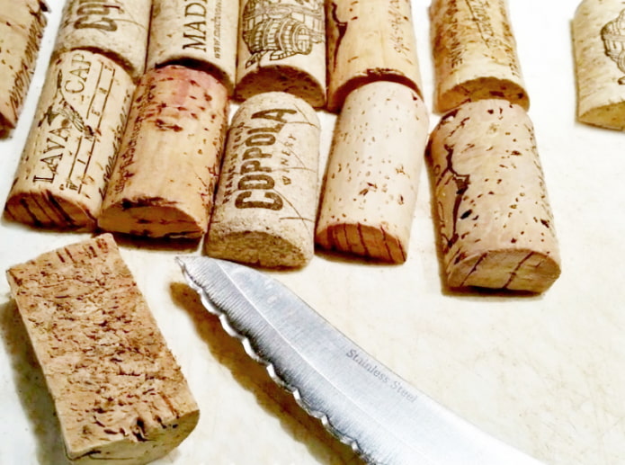 Halves of the corks