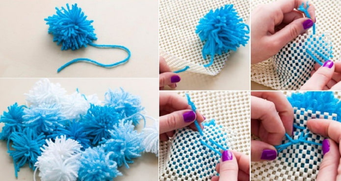 Pom-poms vastmaken