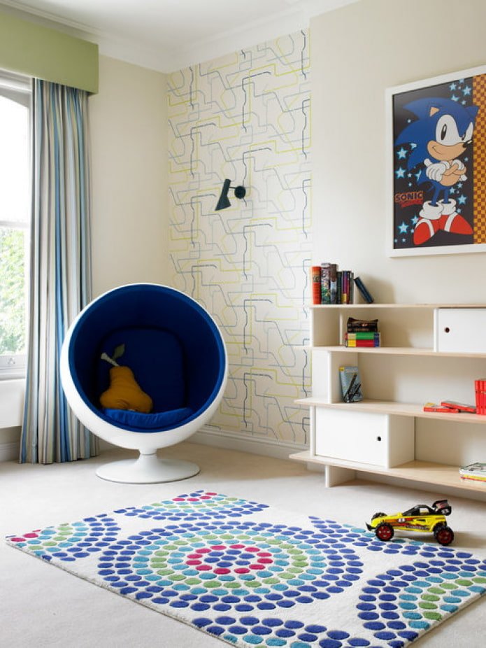 klein tapijt in de kinderkamer