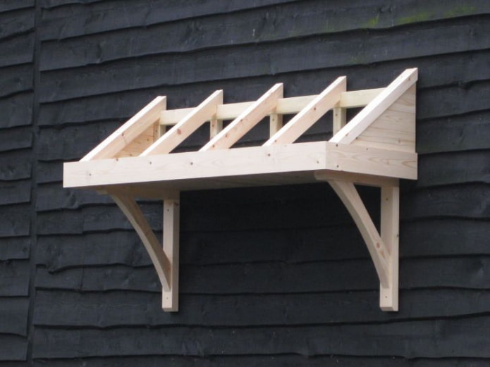 houten basis voor de luifel