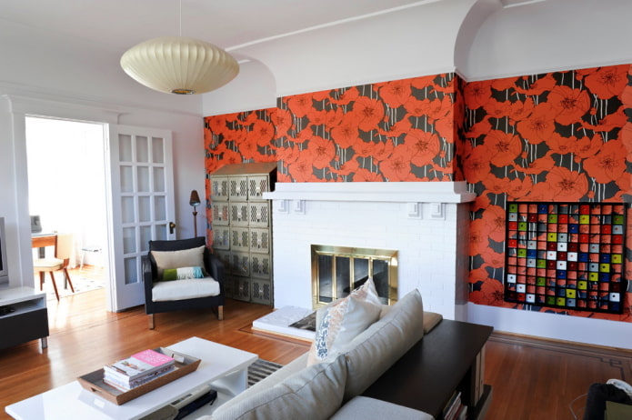 Rood en zwart behang