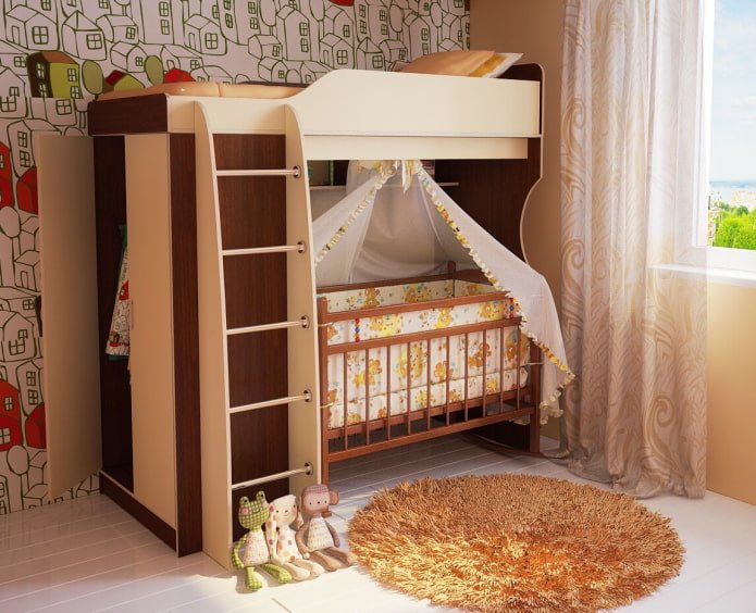 kinderkamer met een ledikant voor een pasgeborene