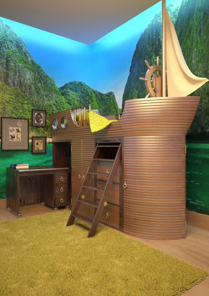 kinderkamer in piratenstijl